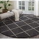 preview thumbnail 94 of 120, Nourison Brisbane Large Diamond Geometric Modern Shag Area Rug 8'2" Round - Charcoal - Runner/Round