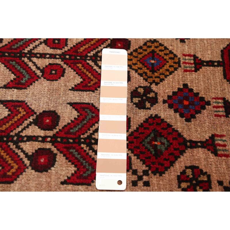 ECARPETGALLERY Hand-knotted Baluch Tan Wool Rug - 3'5 x 5'11