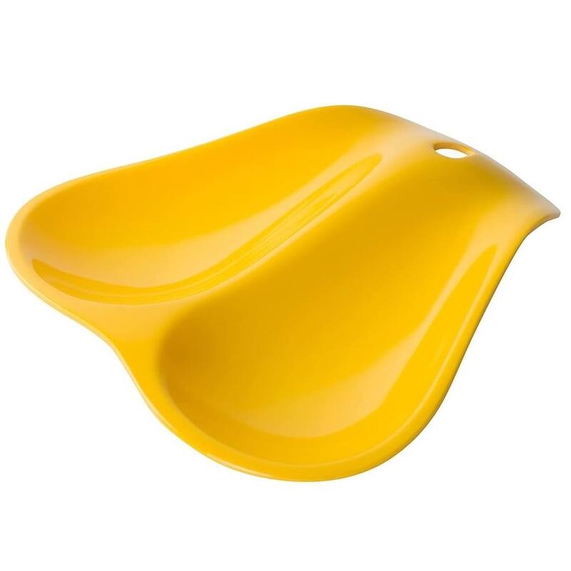 Hutzler Twin Double Melamine Spoon Rest - Sleek Design Holds 2 Large Spoons - 10 Color Choices - Yellow