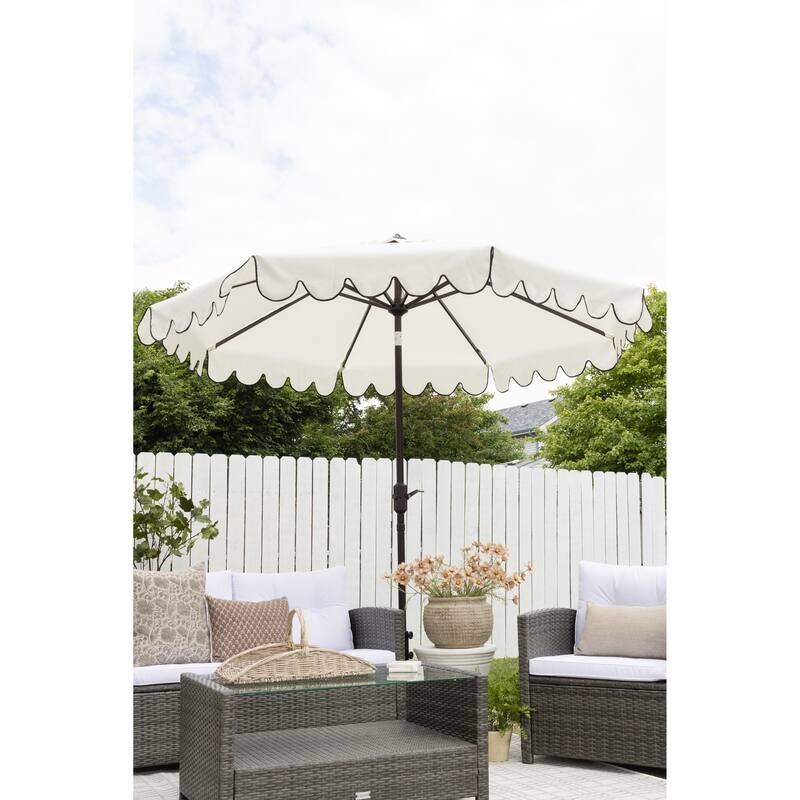 SAFAVIEH Antonije 9-Foot Crank Outdoor Umbrella