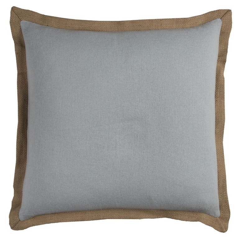 22" Light Blue Cotton Throw Pillow