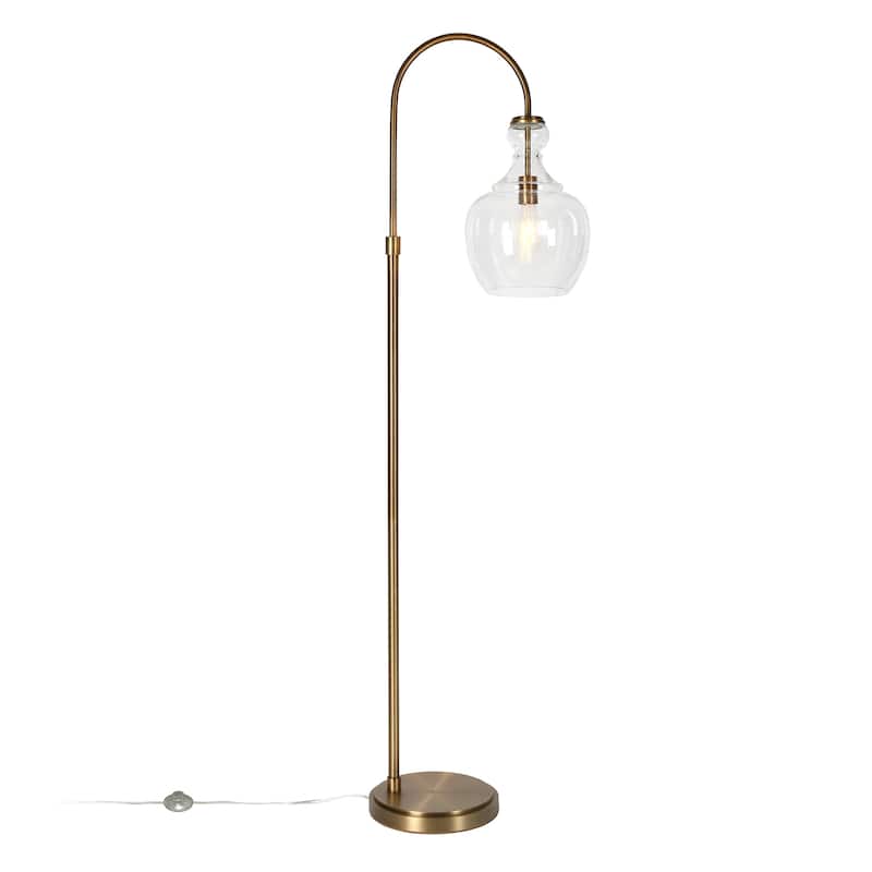 Verona Arc Floor Lamp with Glass Shade
