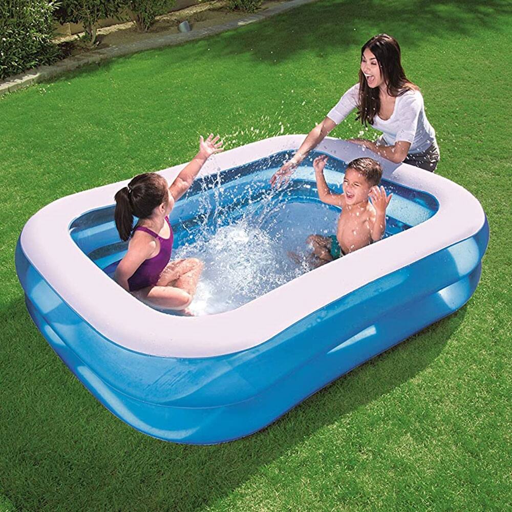 Rectangular Inflatable Family Swimming Pool - N/A