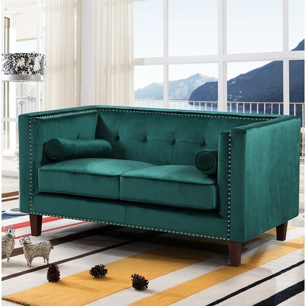 Kittleson 60 Velvet Tuxedo Arm Loveseat Bed Bath Beyond 35363104