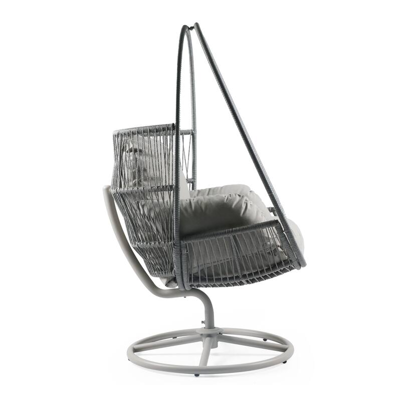 Lina Outdoor Wicker Swivel Egg Basket Chair with Removable Cushion by Christopher Knight Home