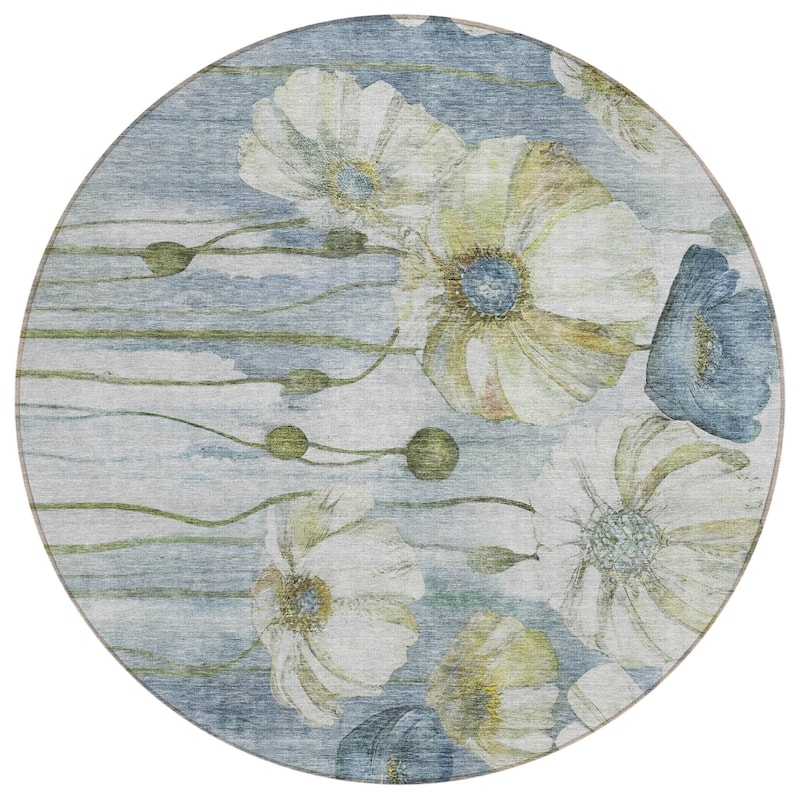 HomeRoots Floral Transitional Rectangle Outdoor Rug