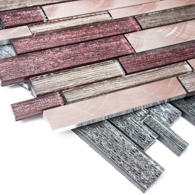 The Tile Life Cosmos Brick 1x3 Bronze Glass Backsplash Wall Tile