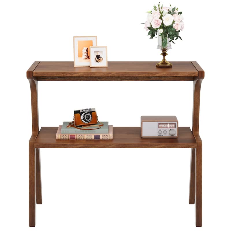 Modern SideTable with Storage Shelf, Sofa End Table with Solid Wood Legs, Bedside Table, Nightstand for Bedroom, Living Room