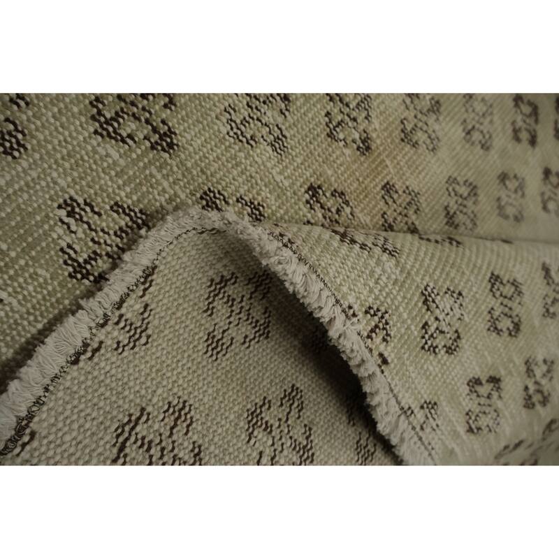 Hand Knotted Oriental 100% Wool Carpet Transitional Floral Beige & Ivories Anatolian Area Rug - 9' 3'' X 5' 10''