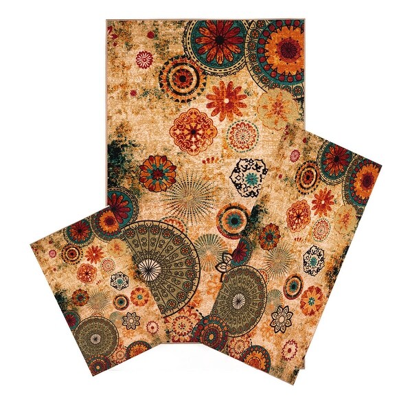 Shop Medallion Multi Colored Area Rug Set 3 PC SET ! 5 feet x 8 feet