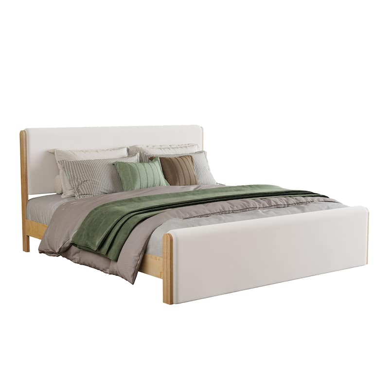 Christopher Knight Home - Mapleton Contemporary Wood Upholstered Panel Bed with Padded Headboard and Footboard