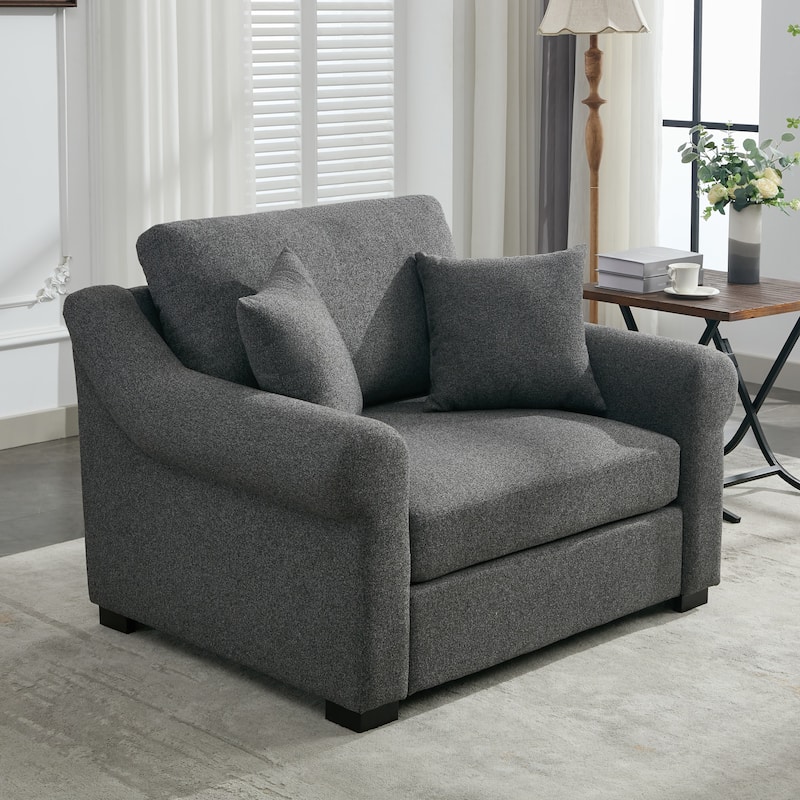 Roomfitters 44.5" Oversized Chenille Armchair, Chair and a Half Single Sofa for Bedroom or Living Room