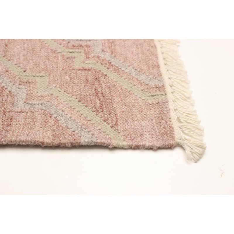 ECARPETGALLERY Flat-Weave Ankara FW Dark Coral Wool Kilim - 5'3 x 7'7