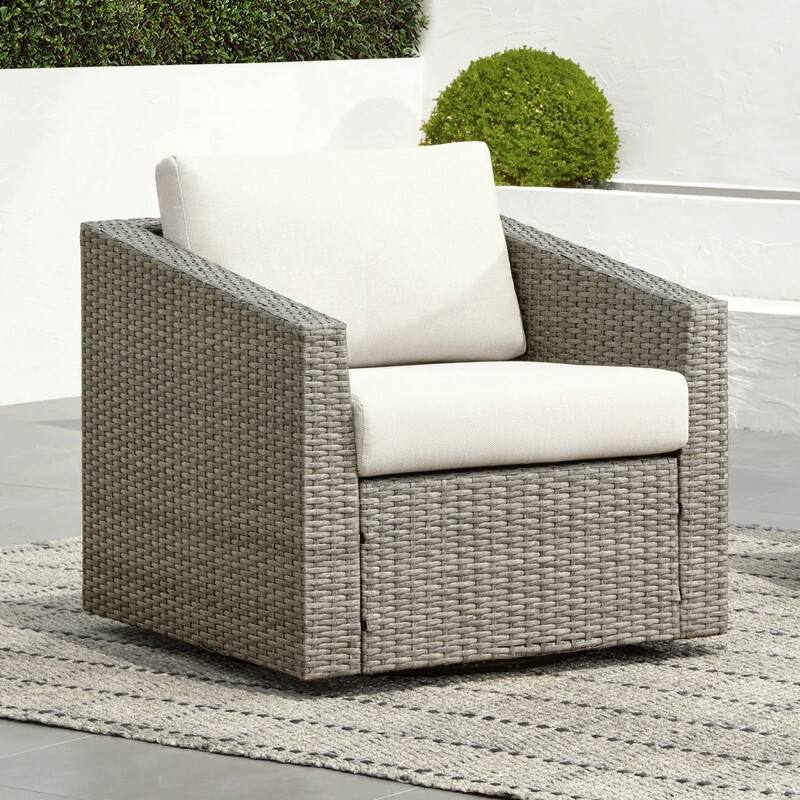 Oakley Outdoor Wicker Patio Furniture Swivel Chair