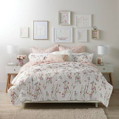 3-Piece King or Full/Queen Oversized Floral Comforter Cotton Bedding
