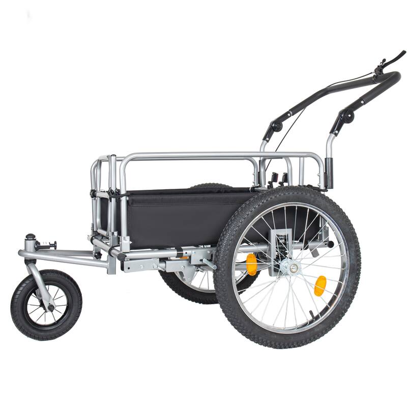 3-in-1 Heavy-Duty Bike Cargo Trailer, Upgraded 20" Wide Fat Tires, 150lbs Capacity, Steel Frame, Convertible Stroller Pull Cart