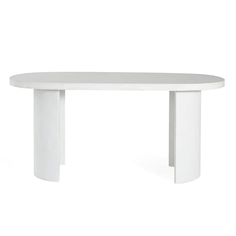 Christopher Knight Home - Vireo Terrazzo White Concrete Patio Dining Table with Bench