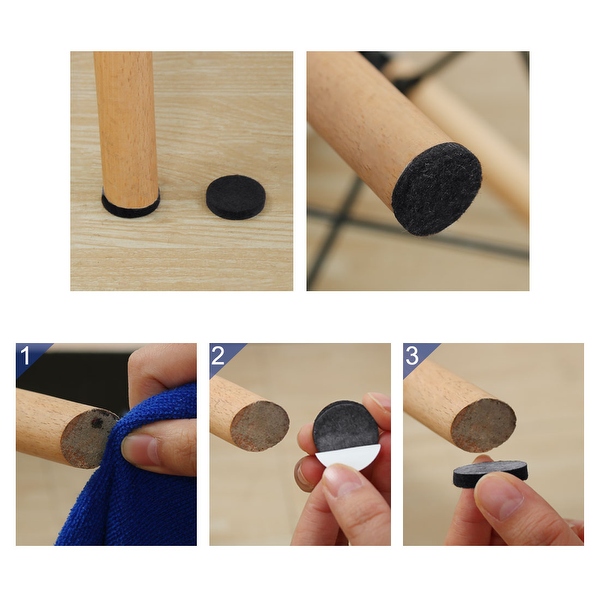 Felt Pads Round 1 5 8 Self Stick Desk Leg Pad Floor Protector 40pcs Black Bed Bath Beyond 28848745