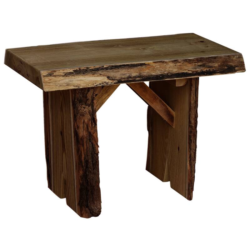 Live Edge Locust Wood 2' Wildwood Bench - Mushroom Stain