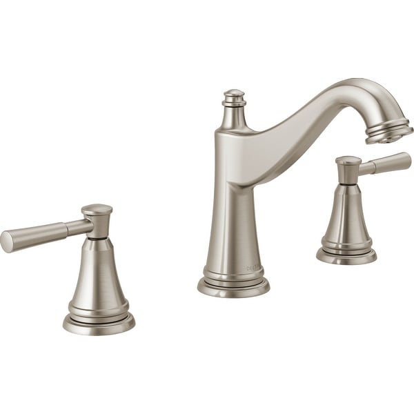 Delta 35777LF Mylan 1.2 GPM Deck Mount Widespread Bathroom Faucet with Pop-Up Drain Assembly