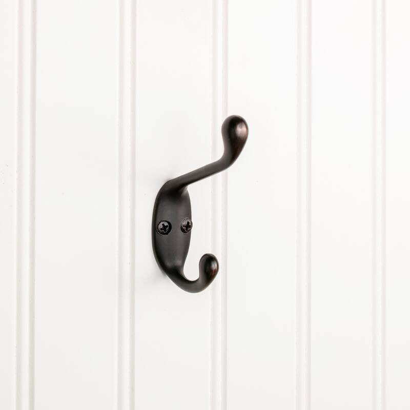 Elements Hooks Double Robe Hook - Brushed Oil Rubbed Bronze