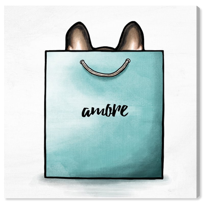Wynwood Studio Canvas Fashion and Glam Amore Bag Green and Mint Green Glam Wall Art Canvas Print