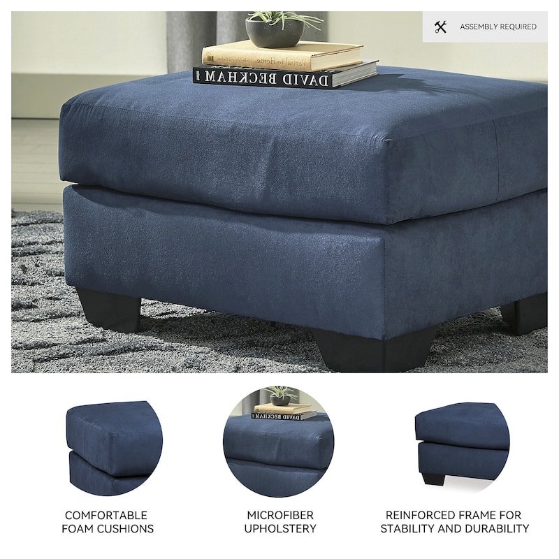 Darcy Contemporary Blue Ottoman
