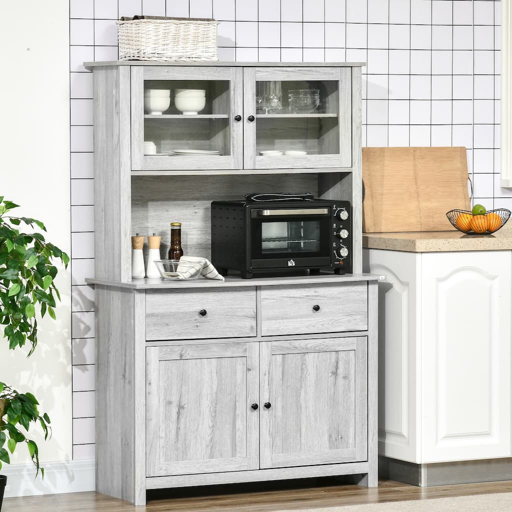 Kitchen Hutch Cabinet Storage Cabinet Display Cabinet with Shelves, Cupboard Buffet Server Cabinet with Drawers