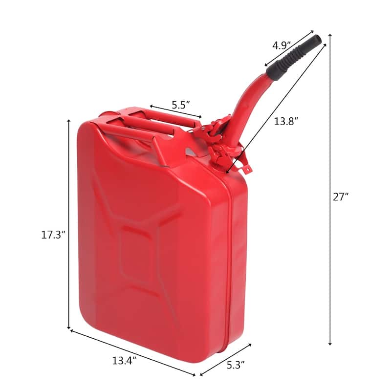 5 Gal 20L Jerry Can Gasoline Fuel Can Emergency Backup Caddy Tank - N/A