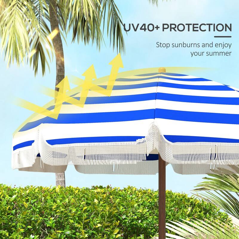 Portable Beach Umbrella with UV40+ Protection, Vented Canopy, and Carry Bag
