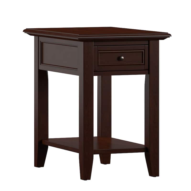 Zayden 1-drawer Side Table with Charging Station by iNSPIRE Q Bold - Espresso