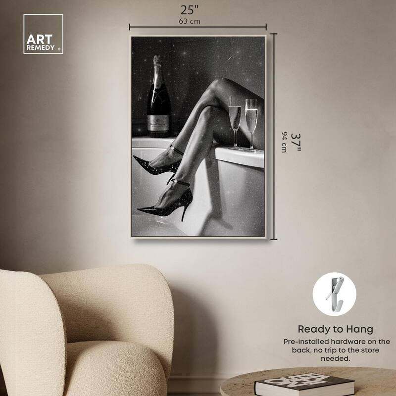 Champagne Bath Glamour Canvas by Art Remedy