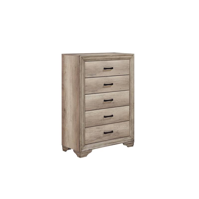 Ben 5 Piece Rustic Melamine Laminate Modern Panel Bedroom Set