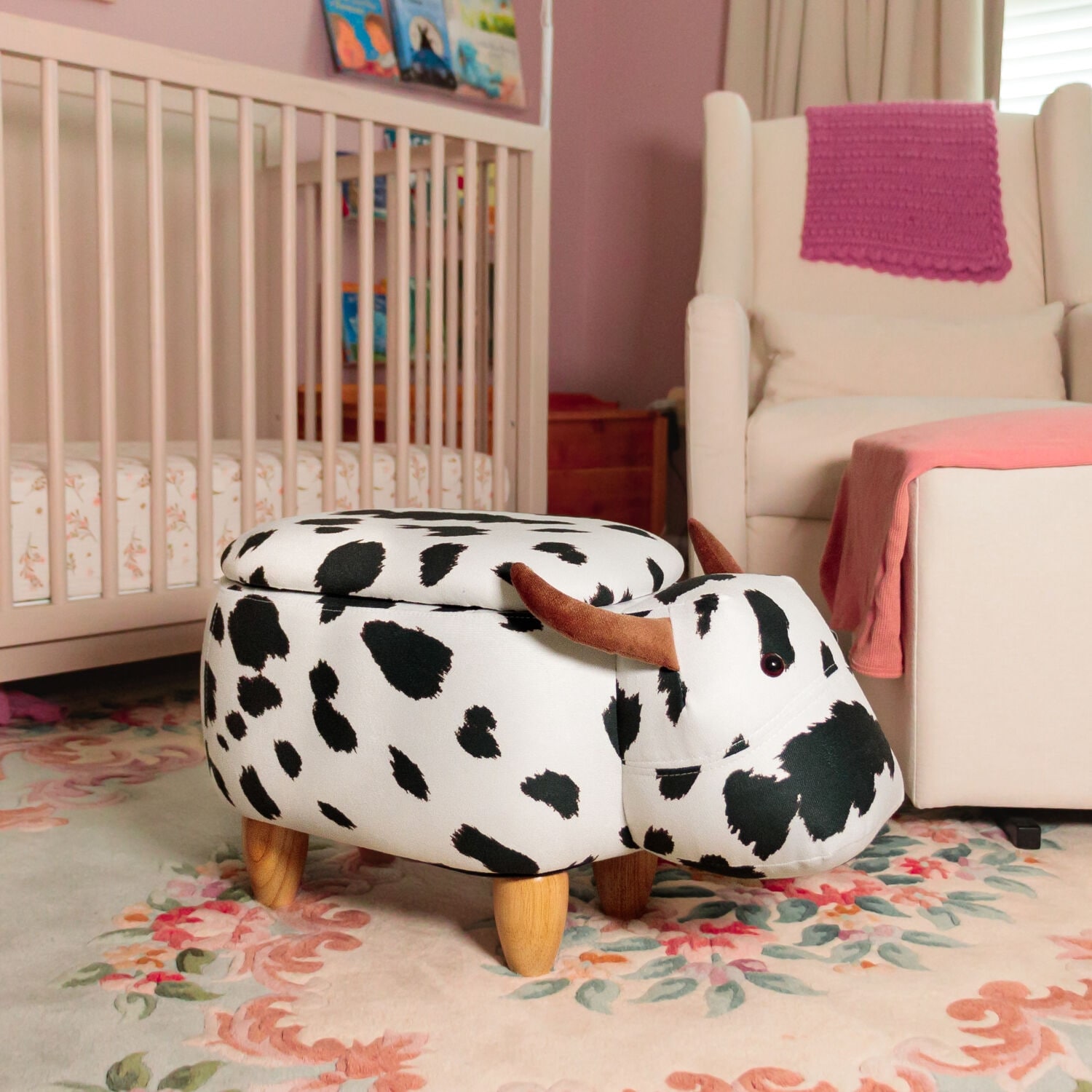 Cow ottoman with storage discount