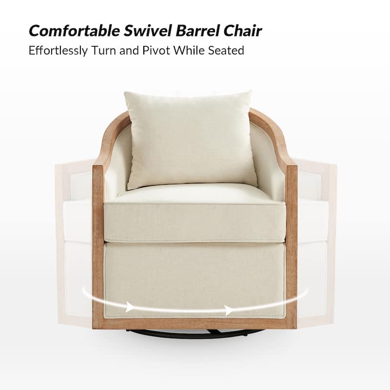 Pat Jess Farmhouse Solid Wood Swivel Chair Set of 2 by HULALA HOME