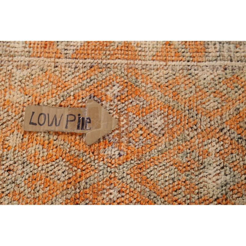 Geometric Oushak Oriental Vintage Runner Rug Handmade Wool Carpet - 2'6"x 8'0"