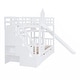 preview thumbnail 34 of 50, Twin-Over-Twin Castle Style Bunk Bed with 2 Drawers 3 Shelves and Slide
