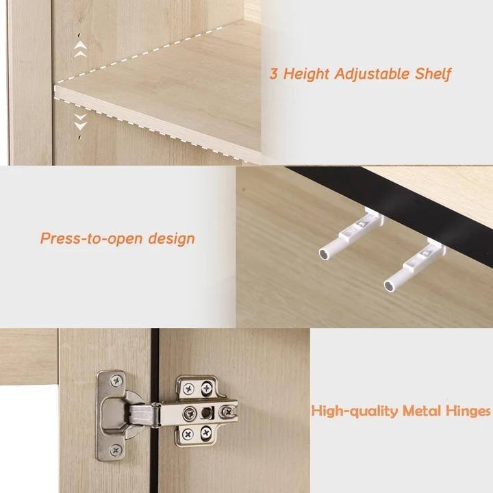 4-in-1 TV Stand for 120" TVs, TV Console with Glass Doors & 6 Drawers