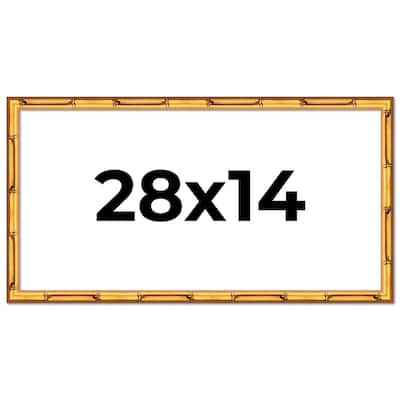 28x14 Frame Gold Bamboo Picture Frame Modern Photo Frame Includes UV Acrylic Shatter Guard Front Acid Free Foam Backing Board