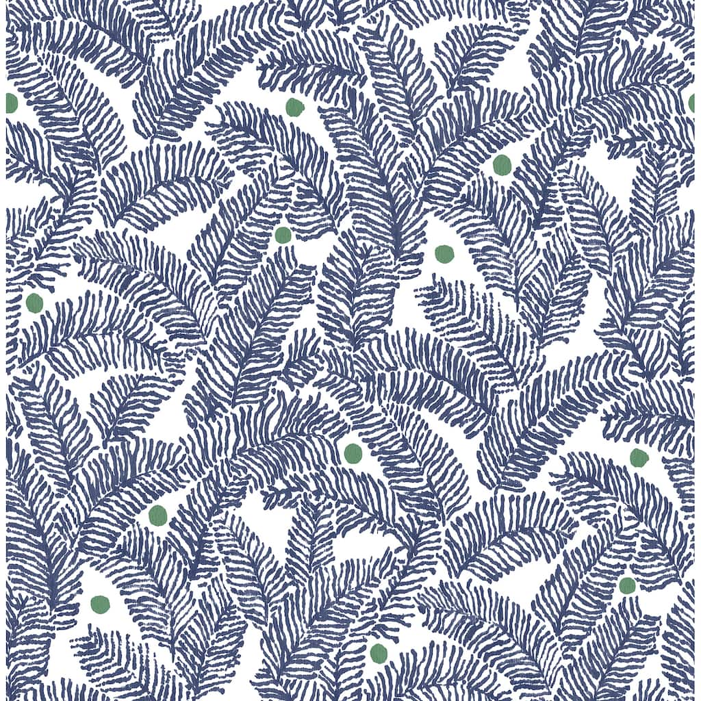 A-Street Prints Athina Navy Fern Wallpaper