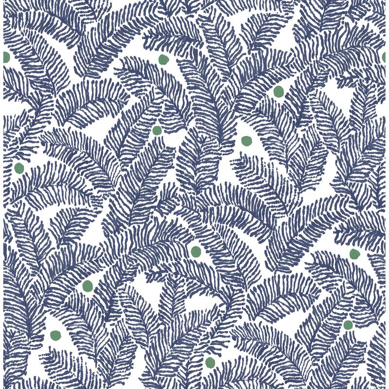 A-Street Prints Athina Navy Fern Wallpaper