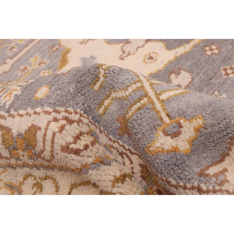 ECARPETGALLERY Hand-knotted Royal Oushak Light Denim Blue Wool Rug - 7'11 x 7'9