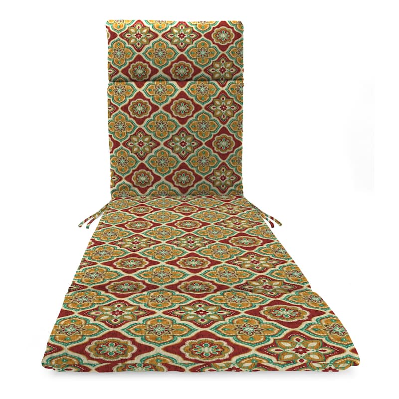 72" x 22" Outdoor Chaise Lounge Cushion with Ties and Loop - 72'' L x 22'' W x 3.5'' H