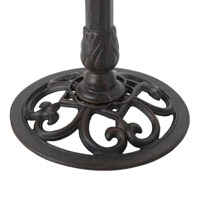 Roomfitters Lancaster Outdoor Aluminum and Iron Top Bird Bath with Stable Iron Base, Bronze