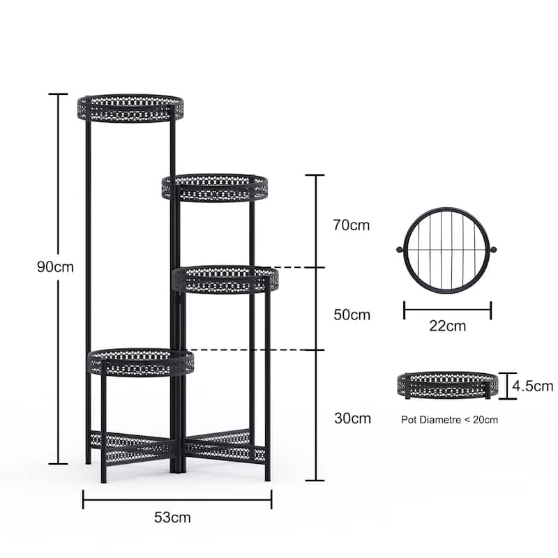4 Tier Metal Tall Plant Stand Multiple Flower Pot Holder Shelves