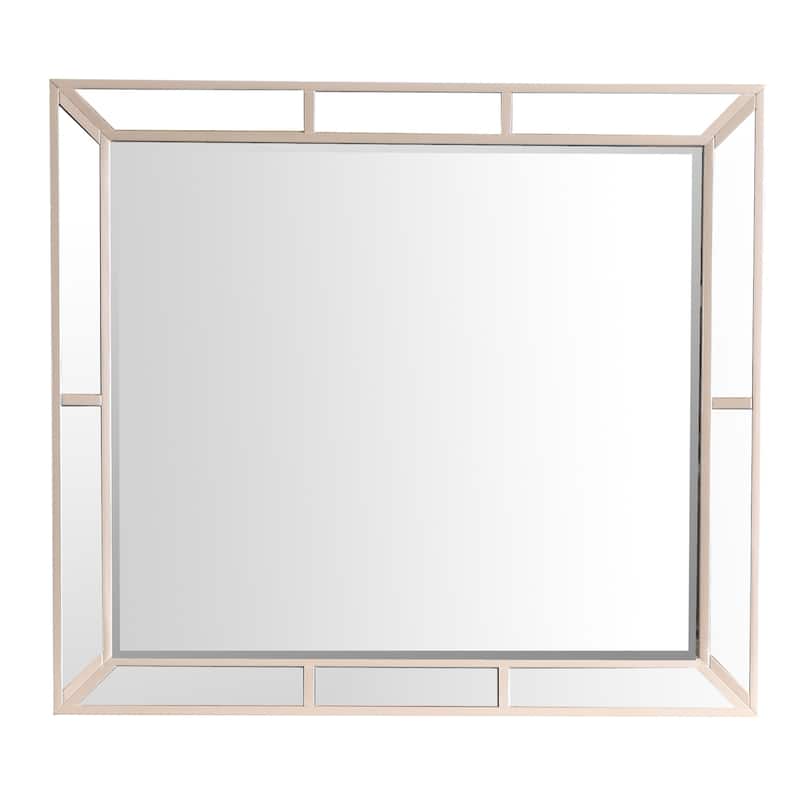 Wooden Framed Rectangular Dresser Mirror - 43" - Beige