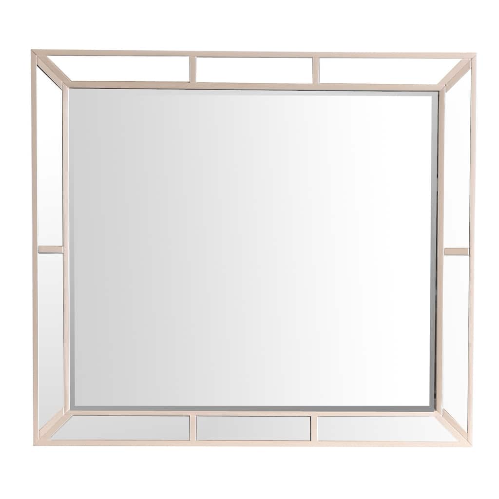 Wooden Framed Rectangular Dresser Mirror - 43" - Beige