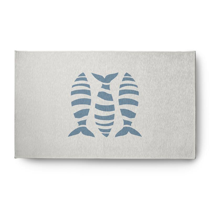Puzzle Fish Nautical Chenille Rug - Dusty Smoke - 3' x 5'