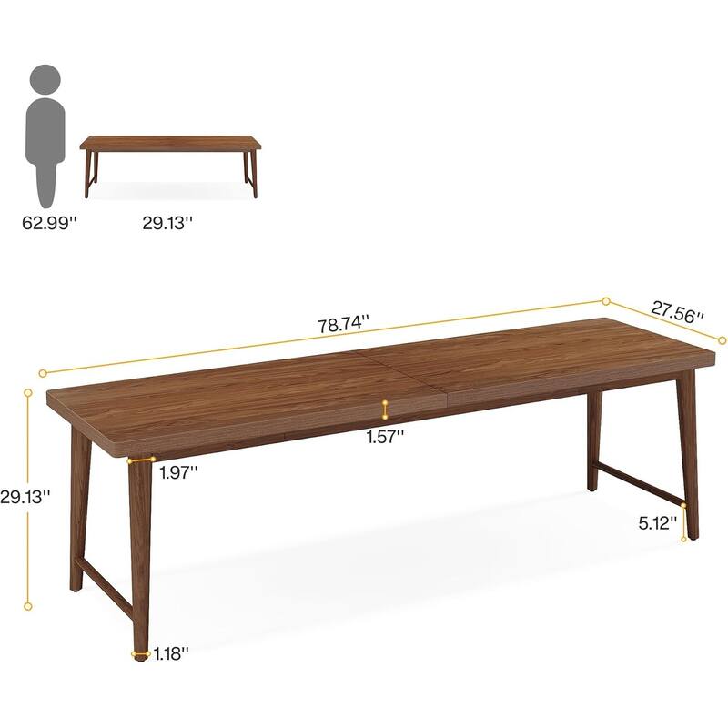 78.7 Inches Extra Long Desk with Metal Legs