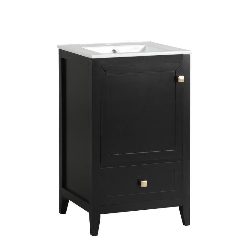 Bathroom Vanity w/ Sink, Soft Closing Cabinet Door, Door Rack & Drawer